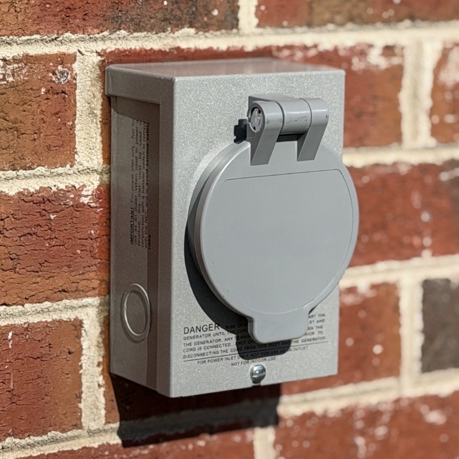 New outdoor connection installed on a brick wall
